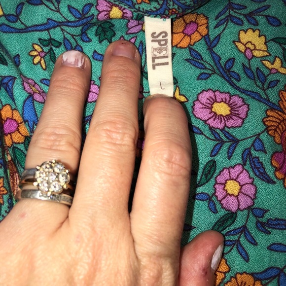 SPELL DESIGNS Folktown Boho Midi Dress Size L - Picture 8 of 13